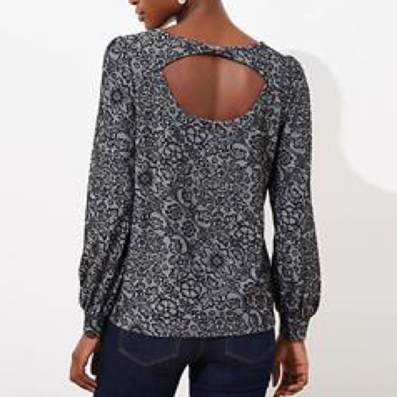 Loft Floral Jacquard Top - Black - XL - Picture 2 of 6